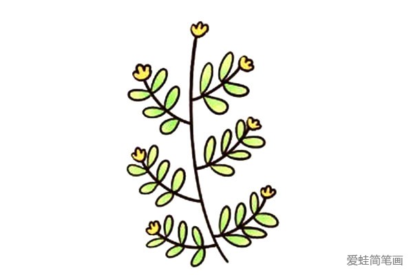 以小树杈为基础，教你画各种漂亮的小花5