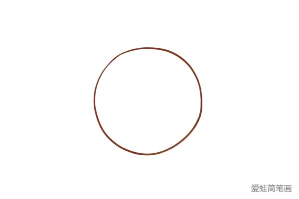 1.先画一个大圆圈，作杯口的轮廓。