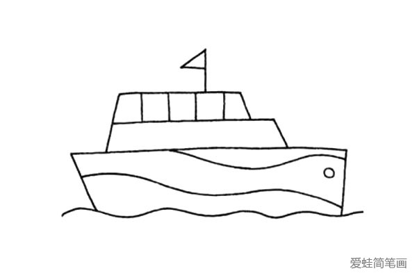 4.完善船身的轮廓和细节。