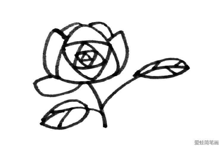 玫瑰花简笔画画法2