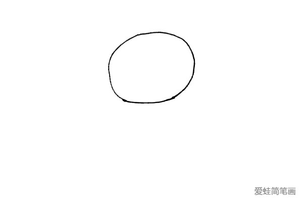 第一步：首先，在纸上画出一个圆形作为哆啦A梦头的外形。
