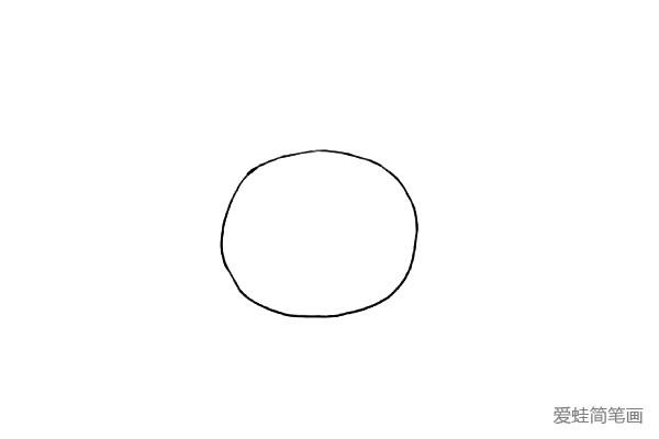 第一步：先画上一个大大的圆，作为闹钟的圆形钟面。