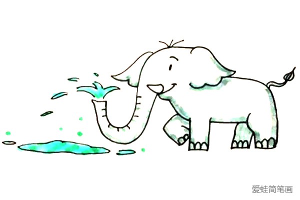 大象玩水