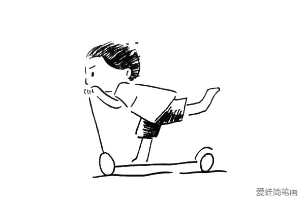 超酷小男孩玩滑板