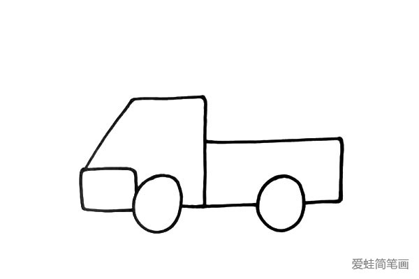 2. 再画出车身和轮胎。