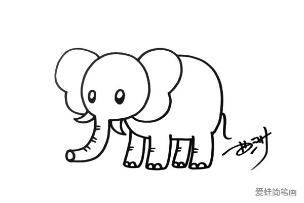 3.然后画出大象的身体