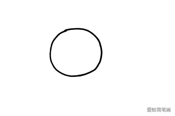 1.画一个大大的圆形，这是向日葵的花盘。