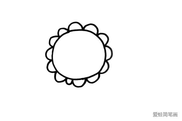 2.用一些小弧线画出花瓣。