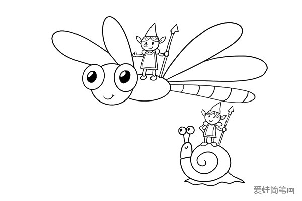 5.地面小精灵的坐骑是蜗牛，把他们画出来吧。