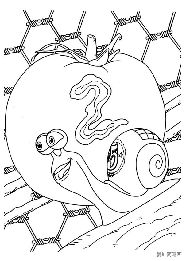 极速蜗牛动画片的填色图片5