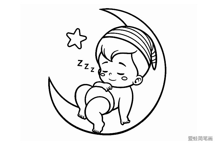睡眠时间卡通简笔画