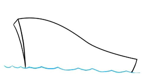 4.使用波浪线画海的波浪。