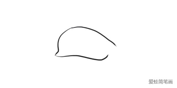 1.先画出阿奇的帽子轮廓。