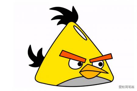 愤怒的小鸟之黄色小鸟的画法