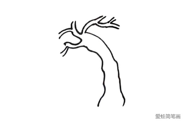 2.接下来画出柳树的树枝。