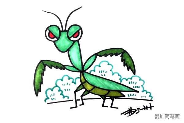 卡通螳螂怎么画