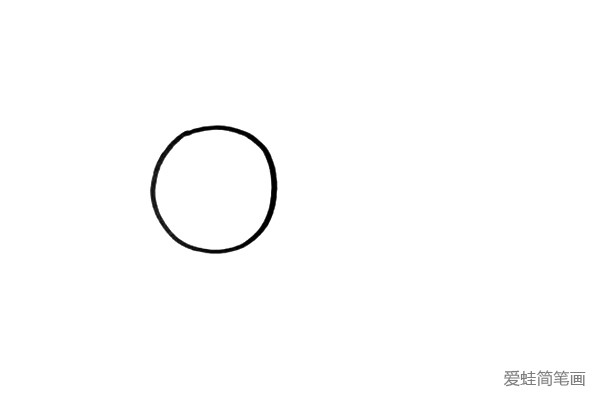 1.马蜂的头部是圆形的，所以我们画出一个标准的圆形。