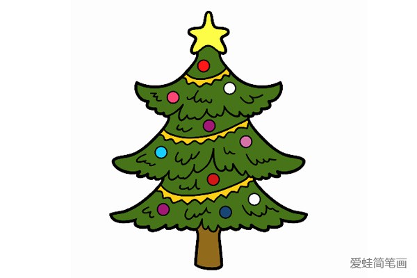 2张简单漂亮的圣诞树简笔画