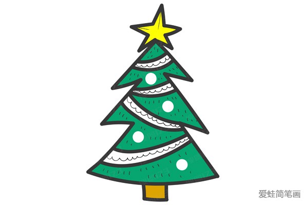 简单漂亮的圣诞树简笔画1