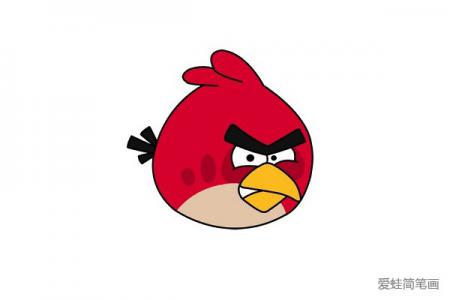 红色的愤怒小鸟怎么画