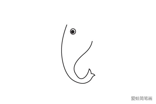 1.线画出忙猛犸象的眼睛和长长的鼻子。