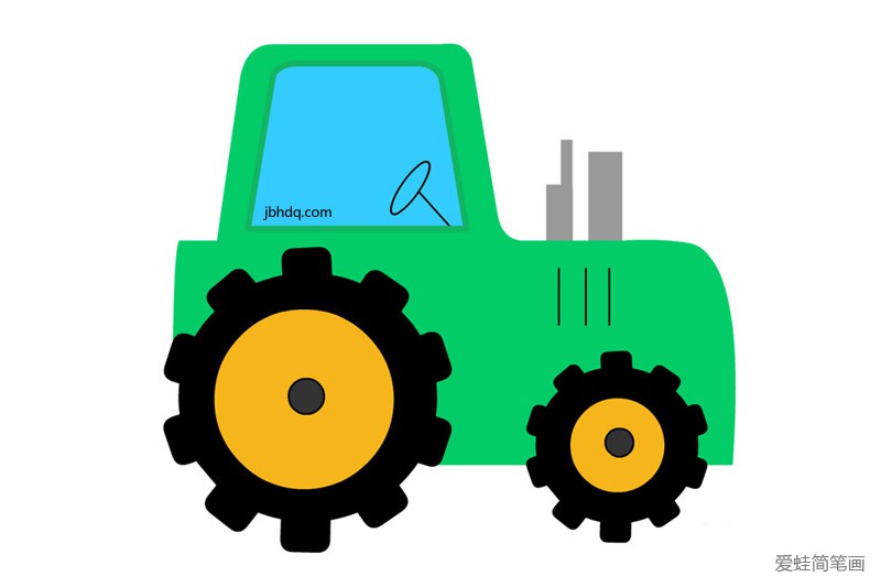 简单好画的农用拖拉机