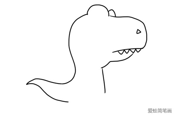 3.画出霸王龙的牙齿和身体轮廓。