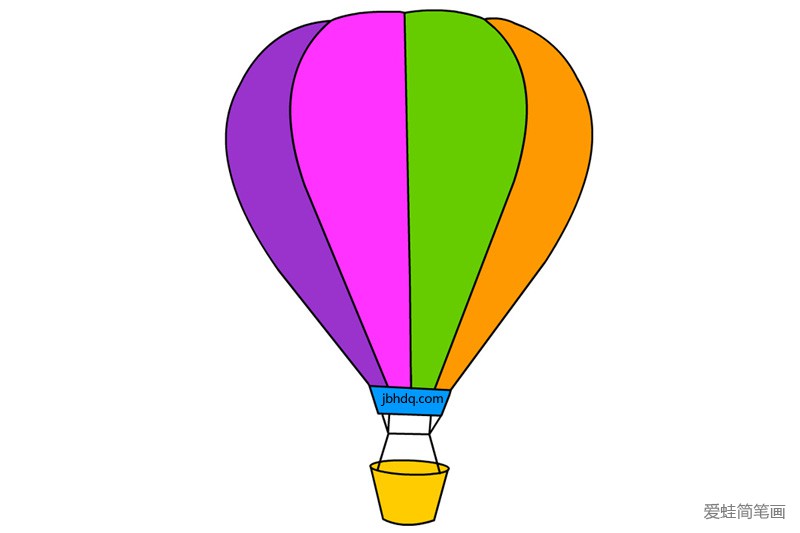 空中的热气球简笔画