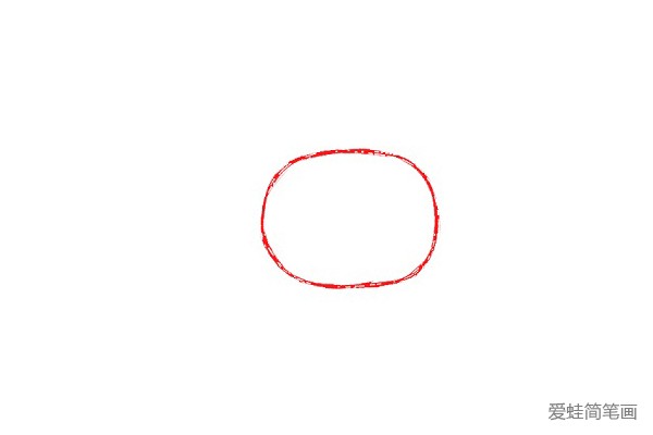 1.首先在页面中间附近画一个椭圆。作为Anais头部素描线条。