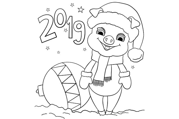 2019新年小猪简笔画