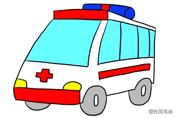 简单的卡通救护车怎么画