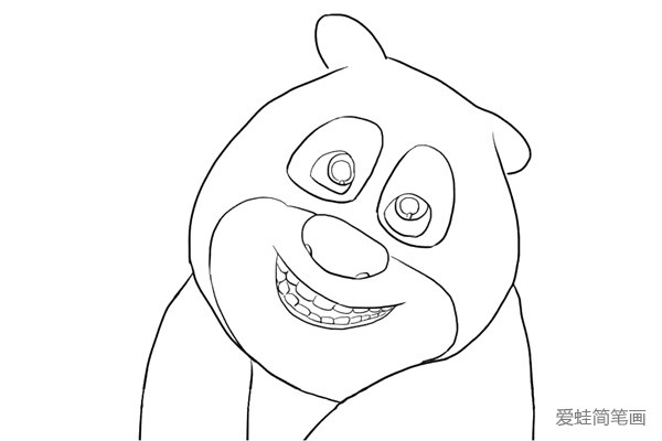 5.画熊二的眼睛和嘴巴。