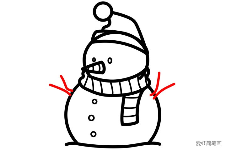 13.用类似Y形状的图像，画出雪人手的轮廓。