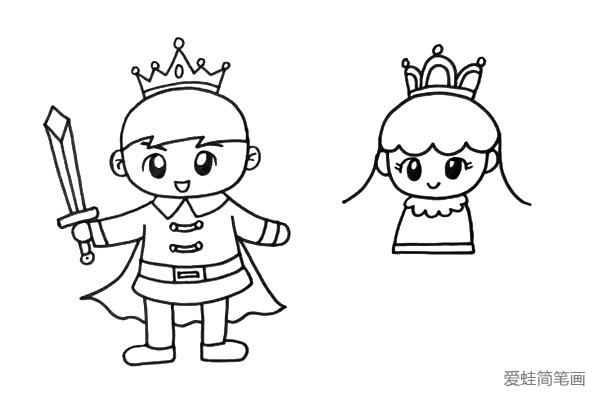 4.在画面的右边，我画出一位可爱的小公主。