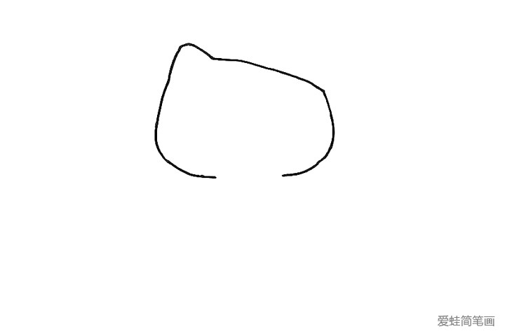 2.接着画出小猫的脸部轮廓。