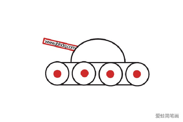 4.画一个向上的长方形，作为坦克的炮管。