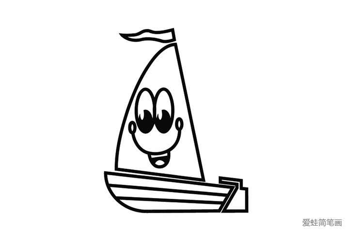 简单可爱的小帆船简笔画