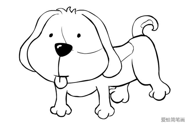 简单可爱的小狗简笔画3
