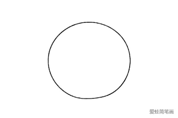 1.线画一个圆圈，作为小猪的身体。