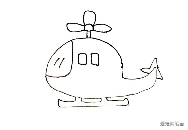 直升飞机简笔画怎么画