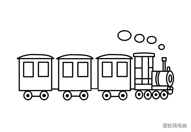 蒸汽火车简笔画图片2