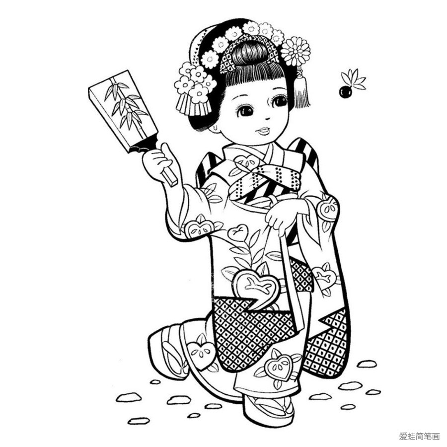 中国古典美女简笔画图片4