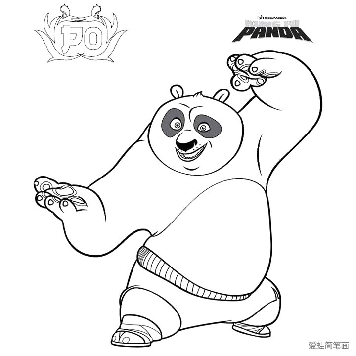功夫熊猫中的阿宝简笔画2