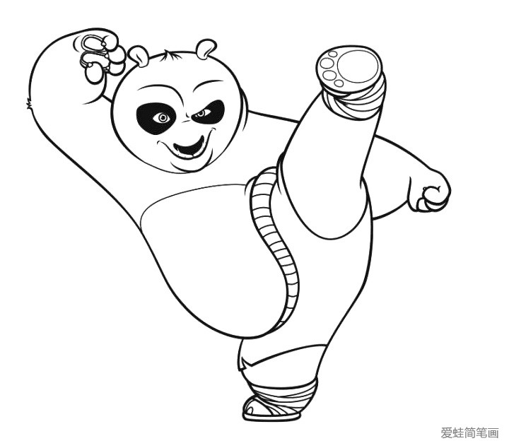 功夫熊猫中的阿宝简笔画4