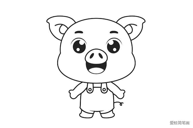 猪年卡通小猪形象简笔画2