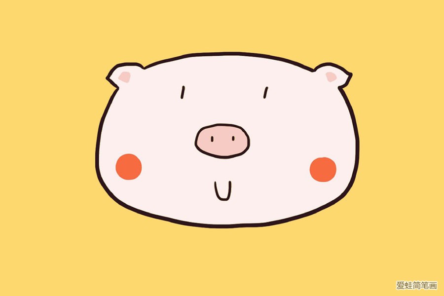 一组可爱小猪简笔画