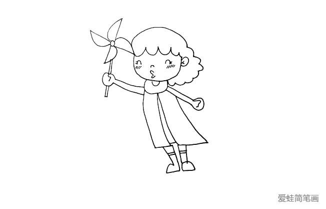 第十二步:她手里握着一个风车。