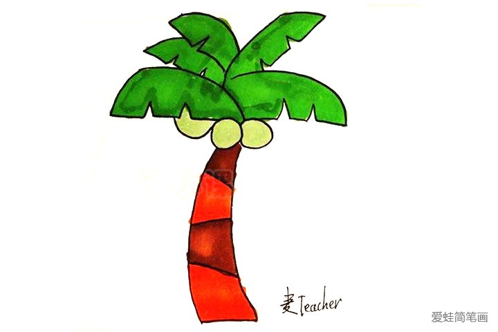 椰子树简笔画怎么画