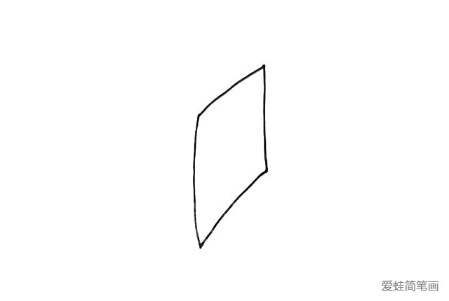 1.先画一个四边形，作为风筝的轮廓