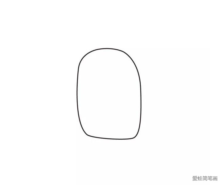 1.先画一个面包状的圈圈。